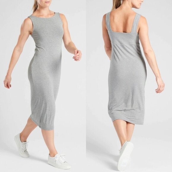 Athleta Heather Gray Santorini Sleeveless Midi Dress Size XS - 47667 - Picture 1 of 16